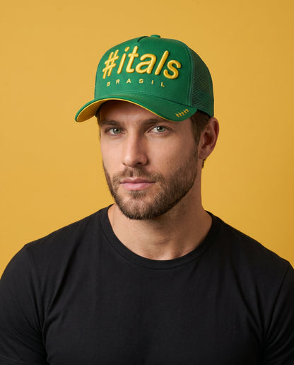 Boné Trucker #itals Vintage Brasil Verde