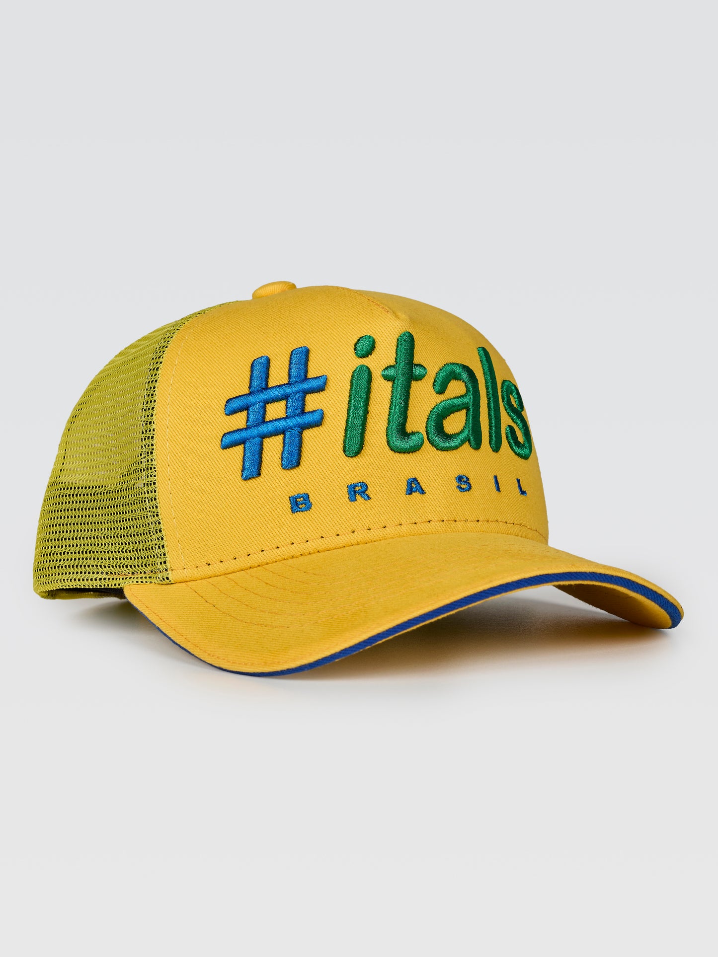 Boné Trucker #itals Vintage Brasil Amarelo