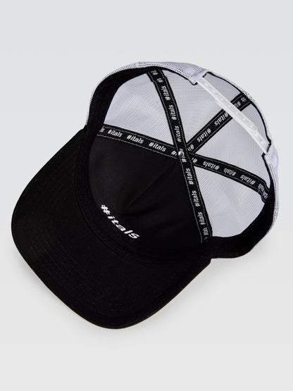 Boné Plata o Plomo X Branco Aba Preto