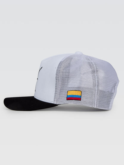 Boné Plata o Plomo X Branco Aba Preto