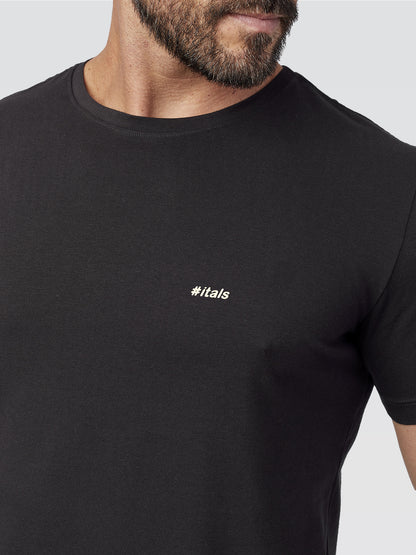 Camiseta Básica Preto Logo Branco
