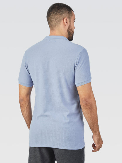 Polo V Textura Azul