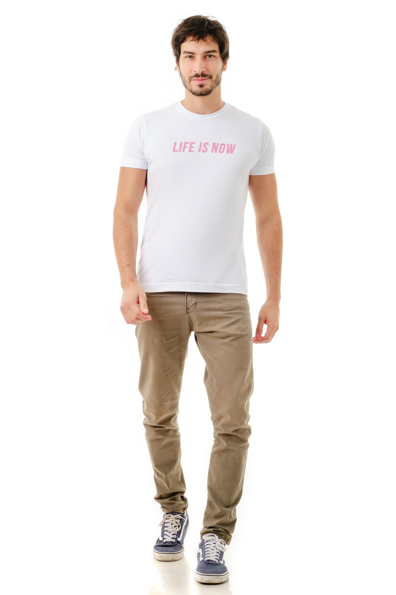 Tshirt Branca Life is Now Pink
