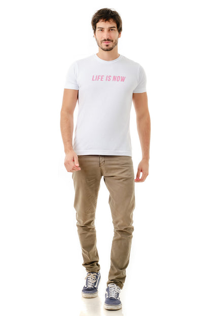Tshirt Branca Life is Now Pink