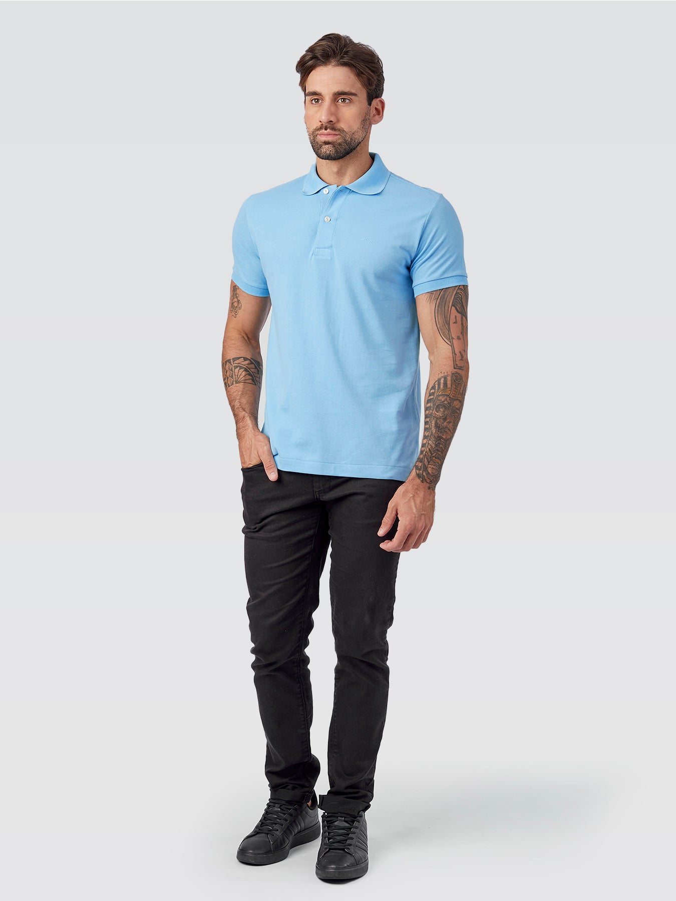 Camisa Polo Peruana Azul Bebê