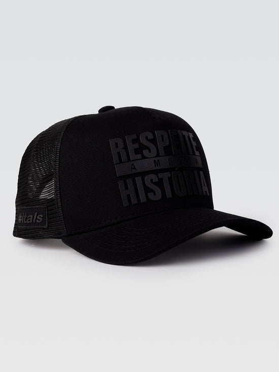 Boné itals Respeite Minha História Black