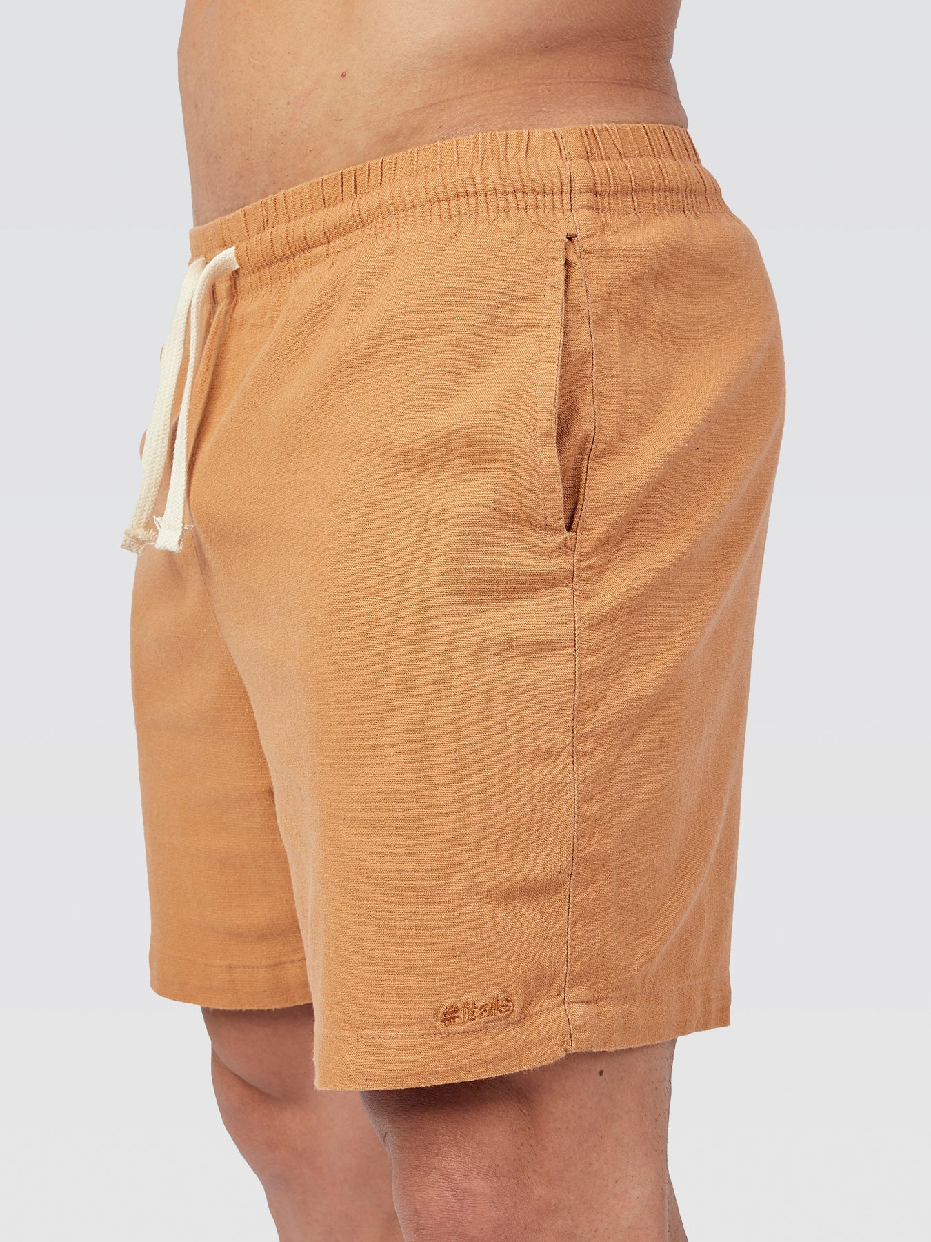 Short Linho Caramelo