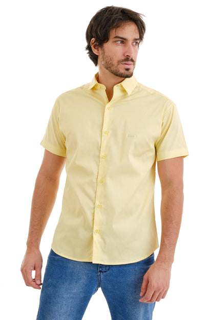 Camisa Social Amarelo Logo Green