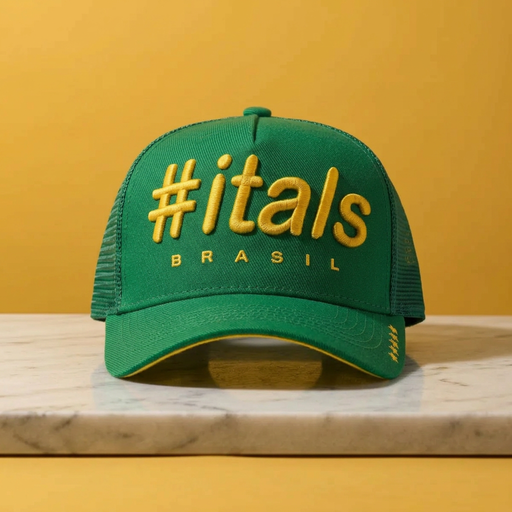 Boné Trucker #itals Vintage Brasil Verde